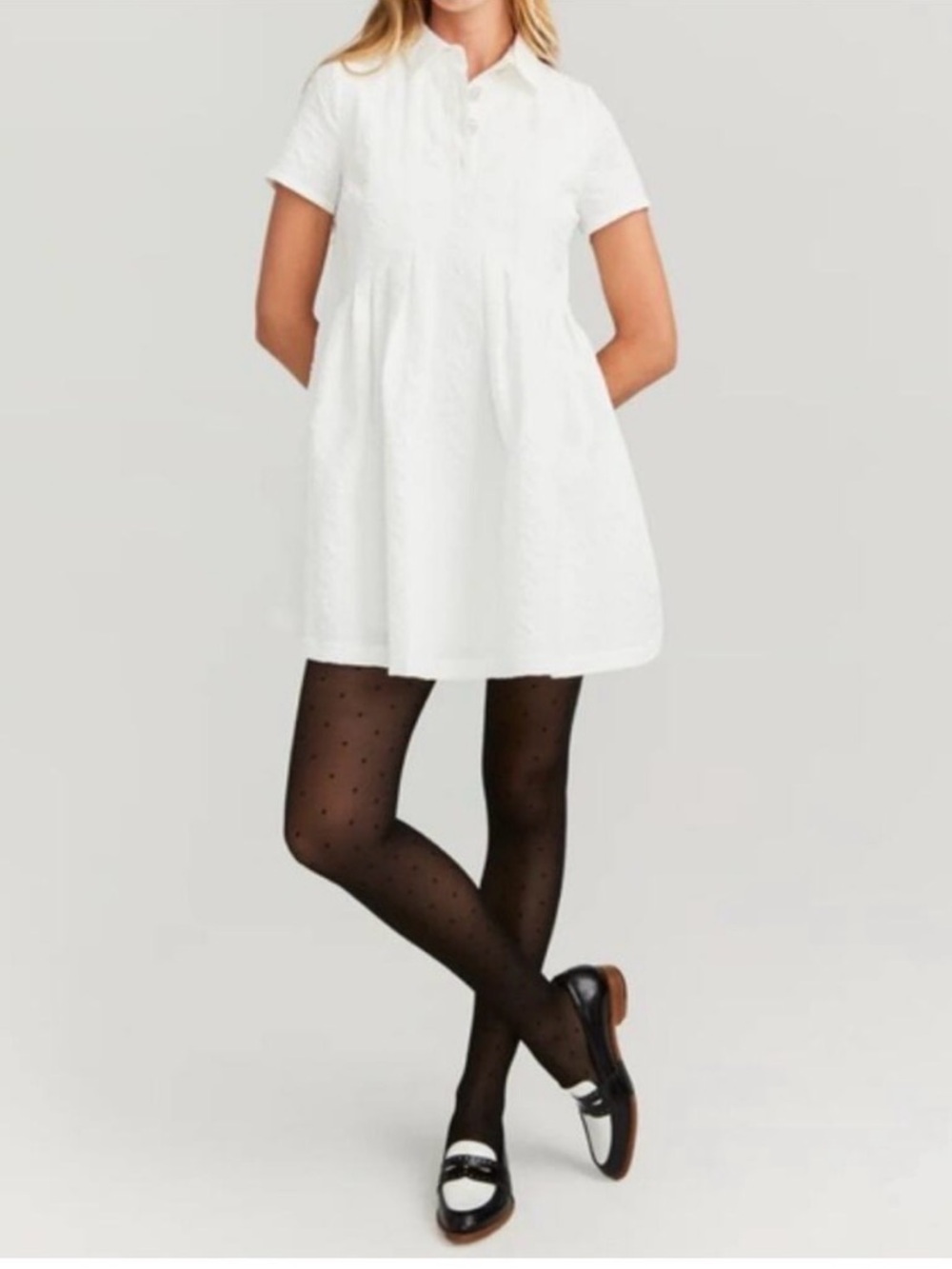 Hill House Rosalind Dress XS White Mini NWT